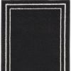 Black And Ivory Indoor Outdoor Runner Rug - 6'