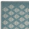 Cream And Turquoise Damask Cotton Placemats - 19" - Set of Four