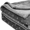 Queen Gray And Silver Fleece Woven Polka Dots Plush Blanket