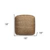 Natural Jute Woven Blend Cube Pouf Ottoman - 18"