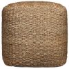 Natural Jute Woven Blend Cube Pouf Ottoman - 18"