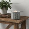 Brown And White Solid Wood Tabletop Tealight Candle Holder - 5"