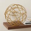 7" Gold Aluminum Decorative Orb Tabletop Sculpture