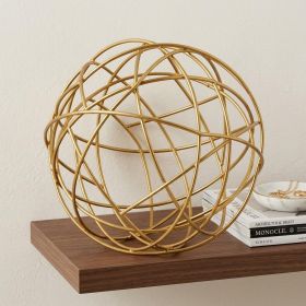 7" Gold Aluminum Decorative Orb Tabletop Sculpture