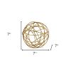 7" Gold Aluminum Decorative Orb Tabletop Sculpture