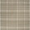 Olive Green and Ivory Plaid Area Rug - 6' X 9'