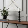 Black Metal Tabletop Pillar Candle Holder - 16"
