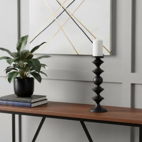 Black Metal Tabletop Pillar Candle Holder - 16"