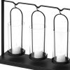 Black Geometric Metal And Glass Tabletop Votive Candle Holder