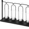 Black Geometric Metal And Glass Tabletop Votive Candle Holder