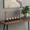 Black Geometric Metal And Glass Tabletop Votive Candle Holder