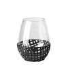 Black Woven Metal And Glass Tabletop Hurricane Candle Holder