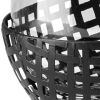 Black Woven Metal And Glass Tabletop Hurricane Candle Holder
