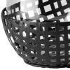Black Woven Metal And Glass Tabletop Hurricane Candle Holder