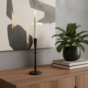 Black Metal Abstract Tabletop Candle Holder - 13"