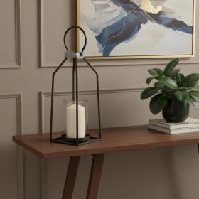 Black Metal And Glass Tabletop Votive Candle Holder