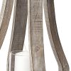 Brown Distressed Geometric Solid Wood And Metal Tabletop Hurricane Candle Holder - 17"