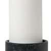 Black Distressed Metal Tabletop Pillar Candle Holders - Set of Two