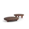 Brown Reclaimed Wood Handmade Round Riser Trays - Set of Two
