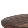 Brown Reclaimed Wood Handmade Round Riser Trays - Set of Two