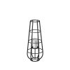 Black Distressed Geometric Metal And Glass Lantern Candle Holder - 30"