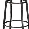 Black Distressed Geometric Metal And Glass Lantern Candle Holder - 30"