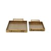 Gold Cast Iron Handmade Vanity Trays With Handles - Set of Two