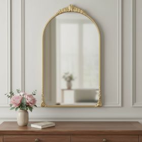 Gold Metal Arch Accent Mirror - 34"