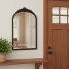 Black Metal Arch Accent Mirror - 16"