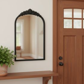 Black Metal Arch Accent Mirror - 16"