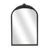 Black Metal Arch Accent Mirror - 16"