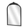 Black Metal Arch Accent Mirror - 16"