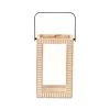 Natural Distressed Geometric Solid Wood Tabletop Lantern Candle Holder