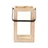 Natural Distressed Geometric Solid Wood Tabletop Lantern Candle Holder
