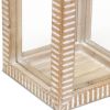 Natural Distressed Geometric Solid Wood Tabletop Lantern Candle Holder