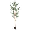 Green Olive Artificial Tree in a Black Pot - 84"