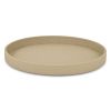 Taupe Faux Wicker Round Serving Tray - 15"