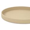 Taupe Faux Wicker Round Serving Tray - 15"