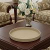 Taupe Faux Wicker Round Serving Tray - 15"