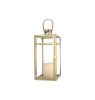 Clear And Gold Glass And Stainless Steel Tabletop Lantern Candle Holders - Set of Three