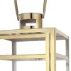 Clear And Gold Glass And Stainless Steel Tabletop Lantern Candle Holders - Set of Three
