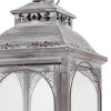 Clear And Gray Glass And Metal Tabletop Lantern Candle Holders - Set of Three
