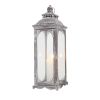 Clear And Gray Glass And Metal Tabletop Lantern Candle Holders - Set of Three