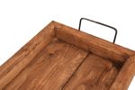 Natural Solid Wood Handmade Serving Tray With Handles - 21"