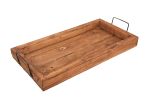 Natural Solid Wood Handmade Serving Tray With Handles - 21"