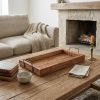 Natural Solid Wood Handmade Serving Tray With Handles - 21"