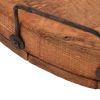 Natural Solid Wood Handmade Round Serving Tray With Handles - 15"