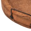 Natural Solid Wood Handmade Round Serving Tray With Handles - 15"