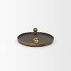 Antiqued Gold Aluminum Handmade Oval Vanity Tray With Handles - 16"