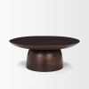 14" Dark Brown Solid Wood Hand Finished Round Riser Tray